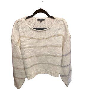 Lulus White & Pink Stripe Acrylic Knit‎ Sweater XL NWOT